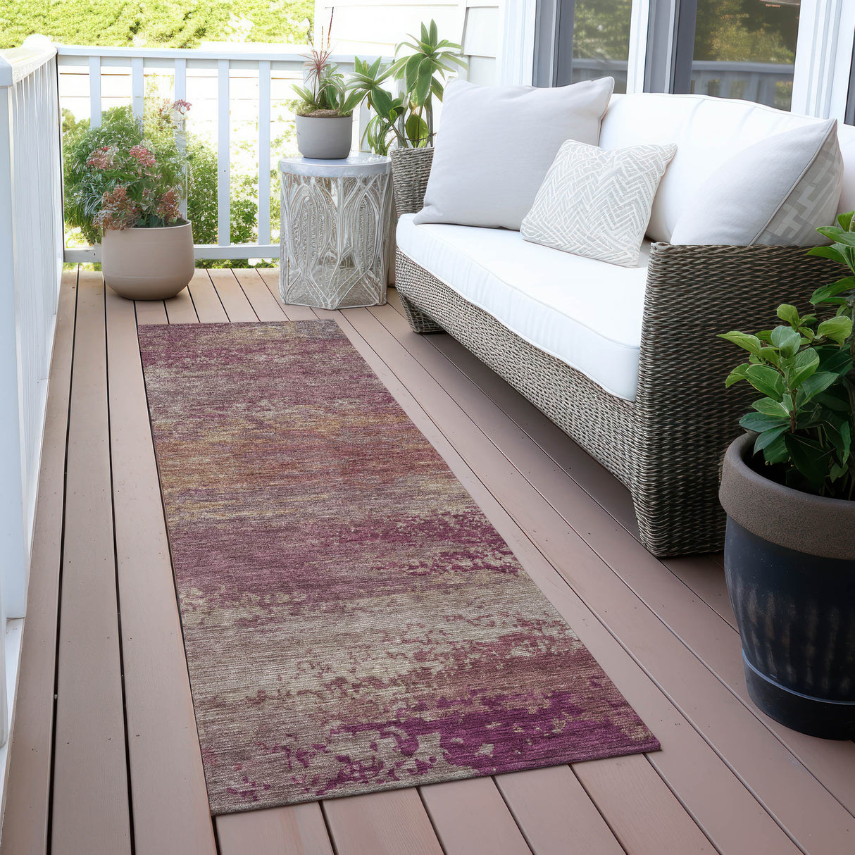 Addison Chantille ACN2071 Abstract Machine Made Transitional Merlot Rug