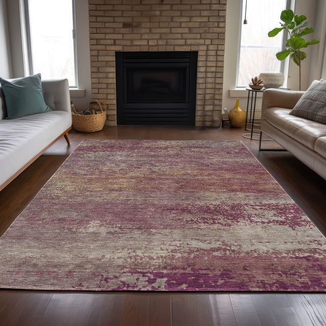 Addison Chantille ACN2071 Abstract Machine Made Transitional Merlot Rug