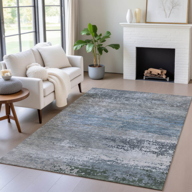 Addison Chantille ACN2071 Abstract Machine Made Transitional Pewter Rug
