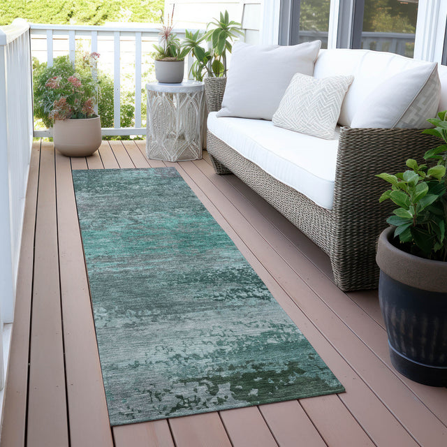 Addison Chantille ACN2071 Abstract Machine Made Transitional Teal Rug