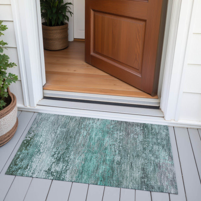 Addison Chantille ACN2071 Abstract Machine Made Transitional Teal Rug