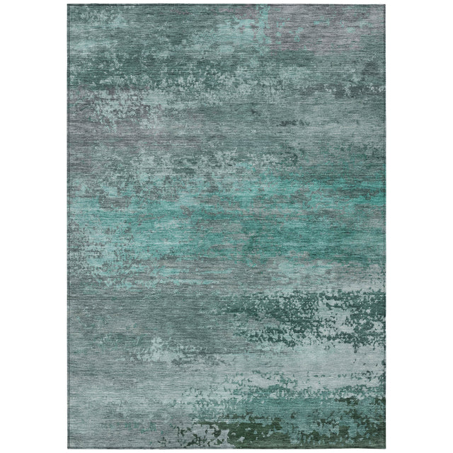 Addison Chantille ACN2071 Abstract Machine Made Transitional Teal Rug