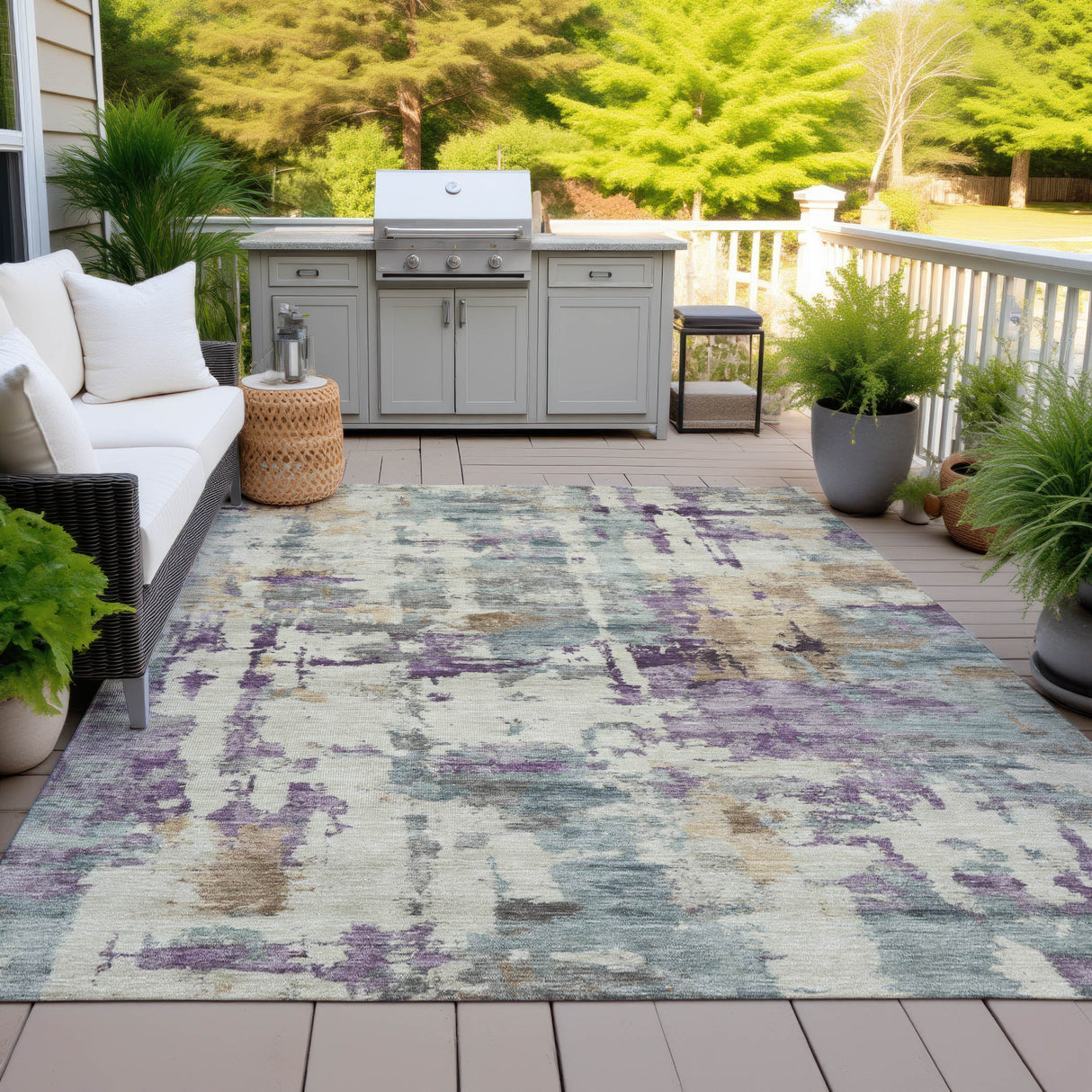 Addison Chantille ACN2072 Abstract Machine Made Transitional Linen Rug