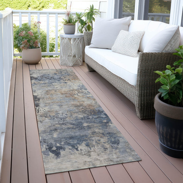 Addison Chantille ACN2073 Abstract Machine Made Transitional Denim Rug