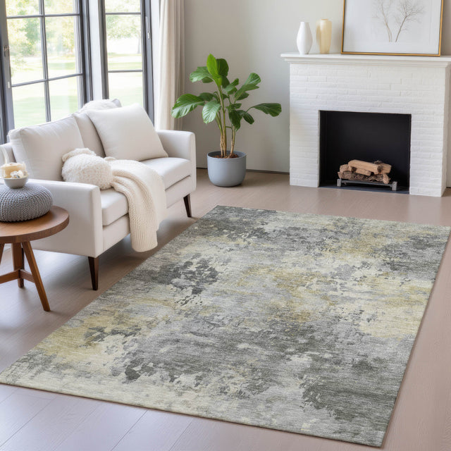 Addison Chantille ACN2073 Abstract Machine Made Transitional Pewter Rug
