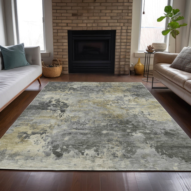 Addison Chantille ACN2073 Abstract Machine Made Transitional Pewter Rug
