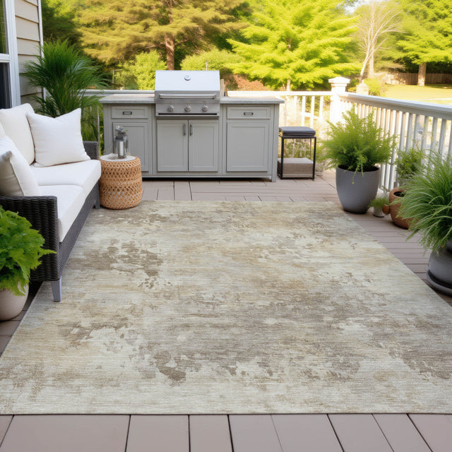 Addison Chantille ACN2073 Abstract Machine Made Transitional Tan Rug