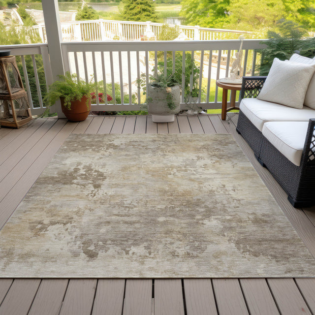 Addison Chantille ACN2073 Abstract Machine Made Transitional Tan Rug
