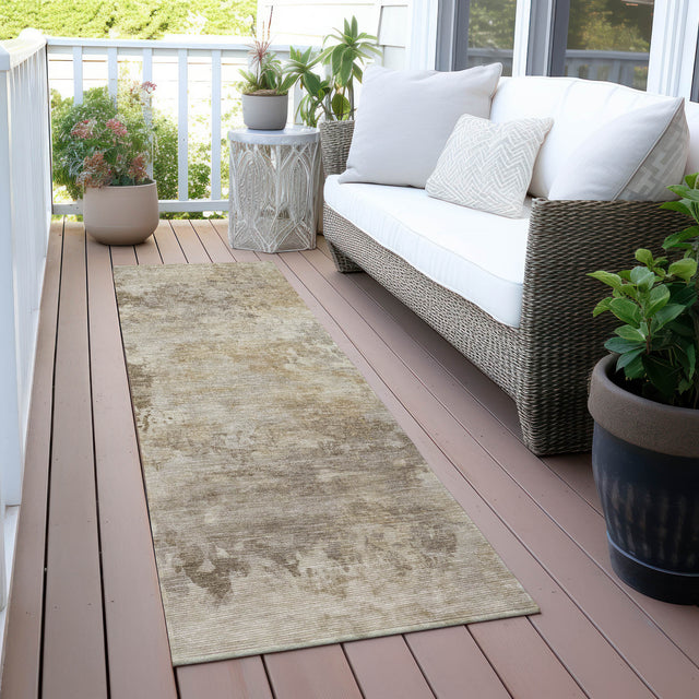 Addison Chantille ACN2073 Abstract Machine Made Transitional Tan Rug