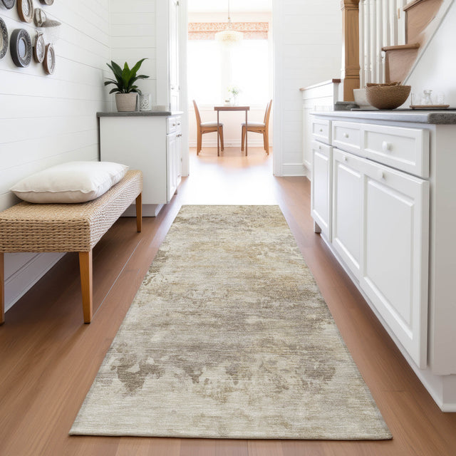 Addison Chantille ACN2073 Abstract Machine Made Transitional Tan Rug