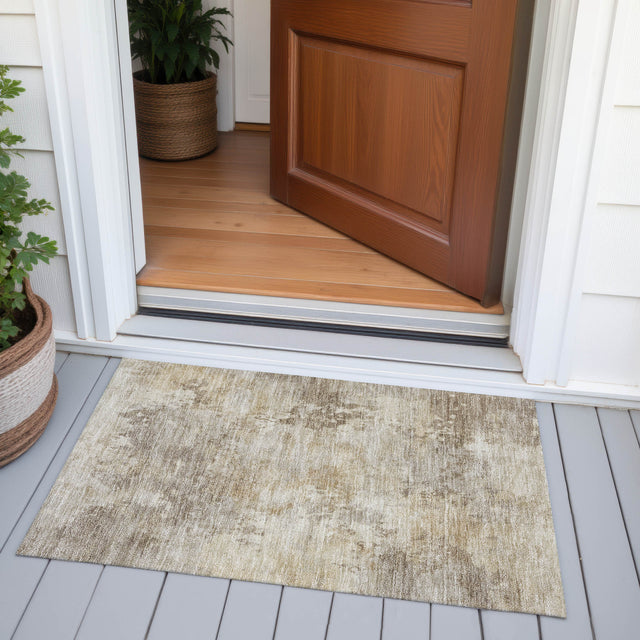 Addison Chantille ACN2073 Abstract Machine Made Transitional Tan Rug