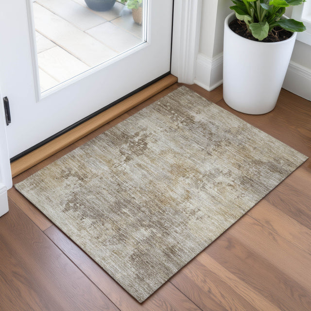 Addison Chantille ACN2073 Abstract Machine Made Transitional Tan Rug