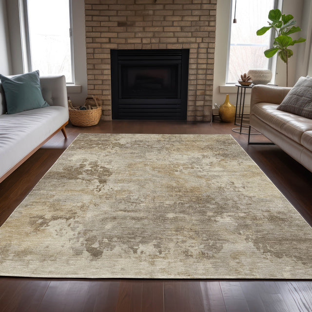 Addison Chantille ACN2073 Abstract Machine Made Transitional Tan Rug