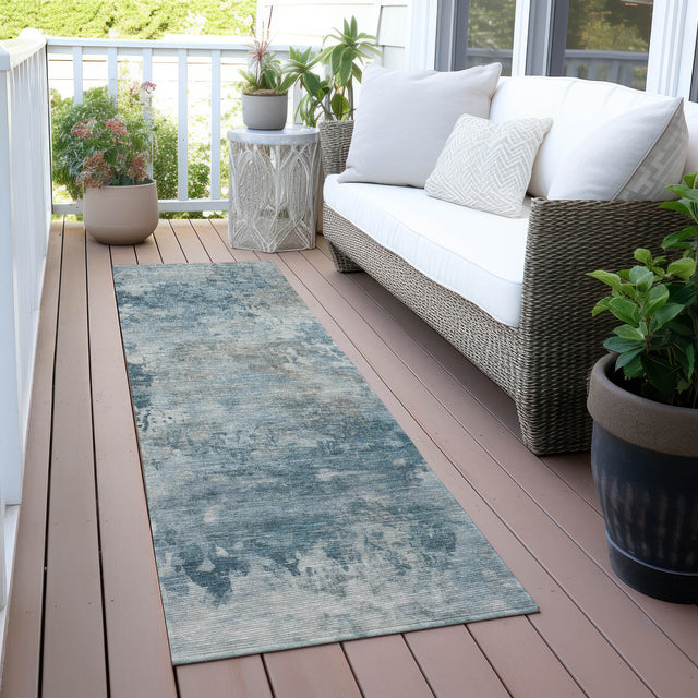 Addison Chantille ACN2073 Abstract Machine Made Transitional Teal Rug