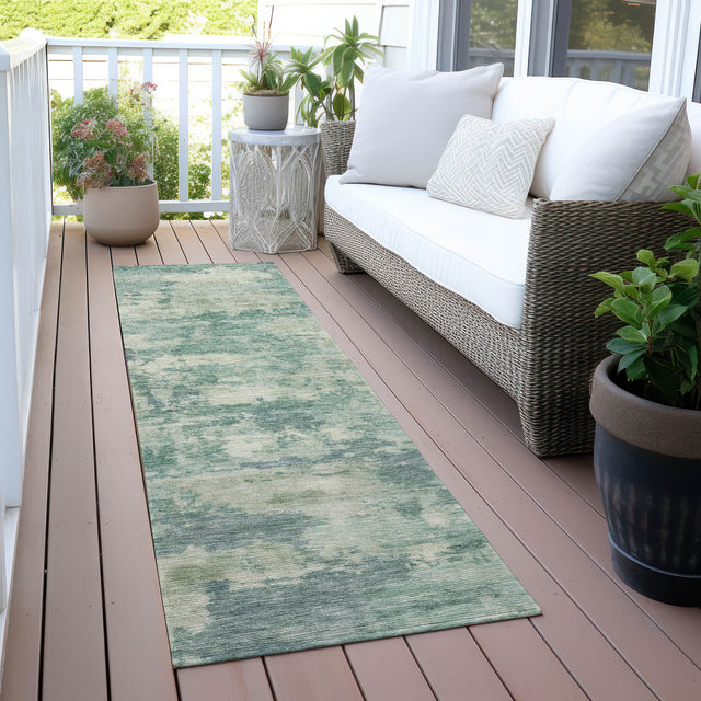 Addison Chantille ACN2074 Abstract Machine Made Transitional Teal Rug