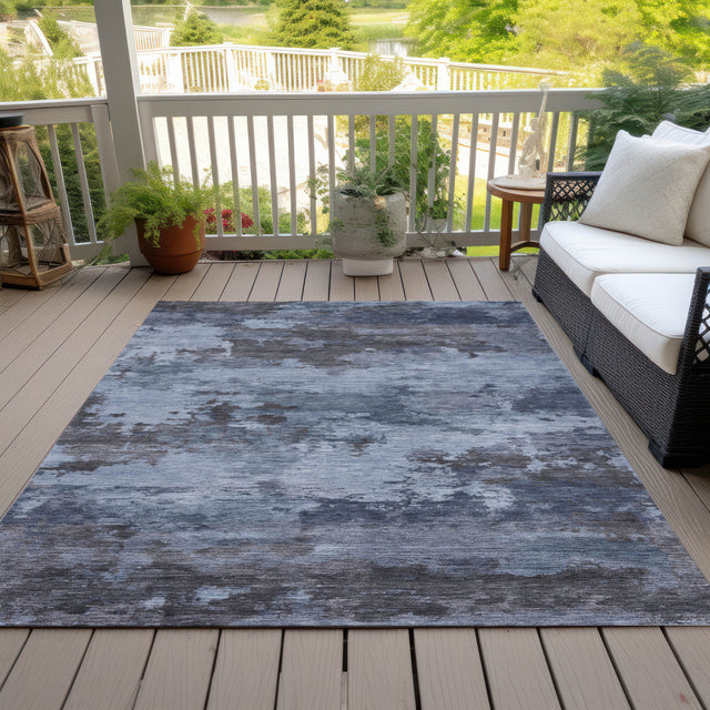 Addison Chantille ACN2075 Abstract Machine Made Transitional Blue Rug