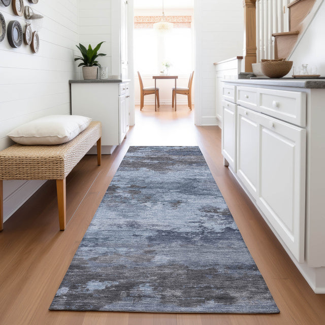 Addison Chantille ACN2075 Abstract Machine Made Transitional Blue Rug