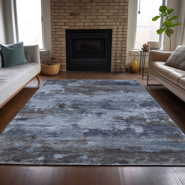Addison Chantille ACN2075 Abstract Machine Made Transitional Blue Rug