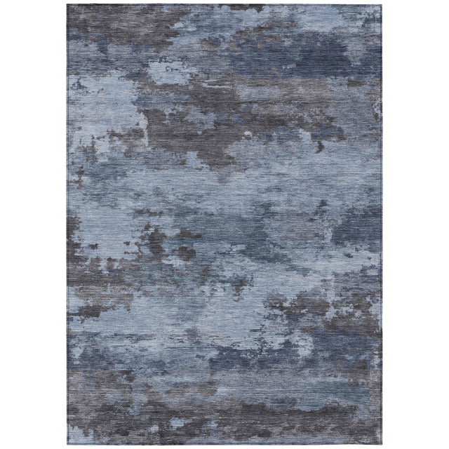 Addison Chantille ACN2075 Abstract Machine Made Transitional Blue Rug