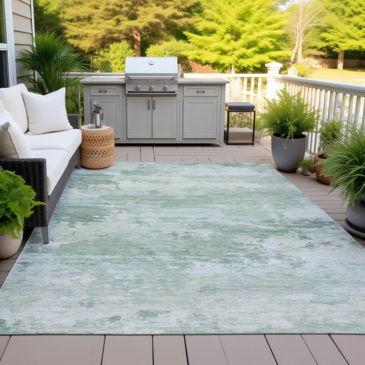 Addison Chantille ACN2075 Abstract Machine Made Transitional Mint Rug