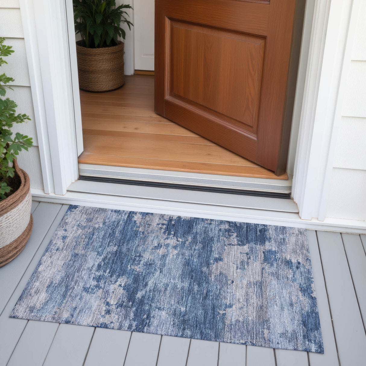 Addison Chantille ACN2075 Abstract Machine Made Transitional Navy Rug