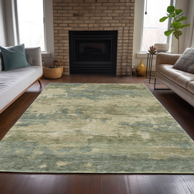 Addison Chantille ACN2075 Abstract Machine Made Transitional Seafoam Rug
