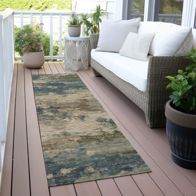 Addison Chantille ACN2075 Abstract Machine Made Transitional Teal Rug