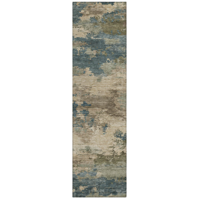 Addison Chantille ACN2075 Abstract Machine Made Transitional Teal Rug