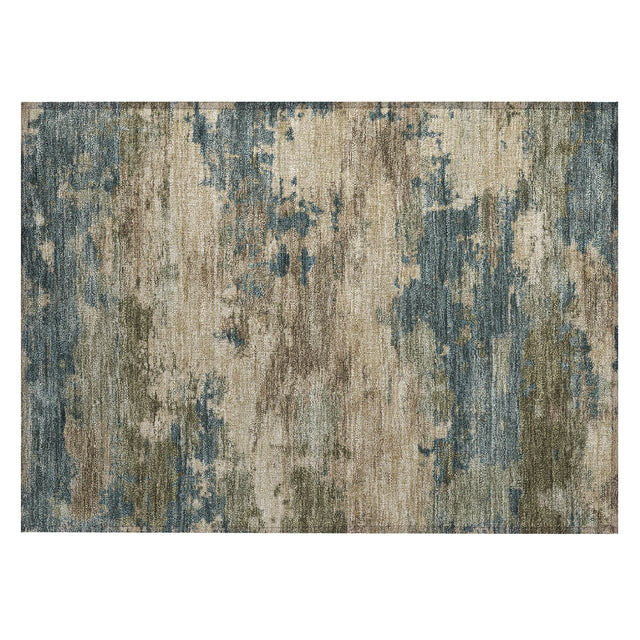 Addison Chantille ACN2075 Abstract Machine Made Transitional Teal Rug