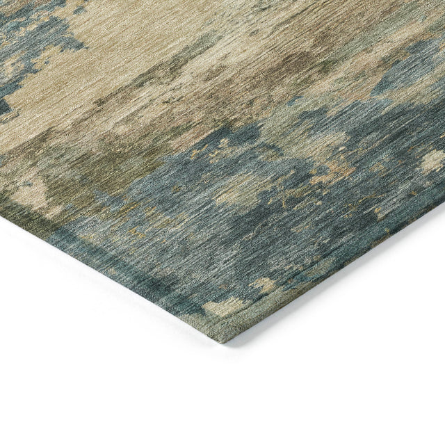 Addison Chantille ACN2075 Abstract Machine Made Transitional Teal Rug