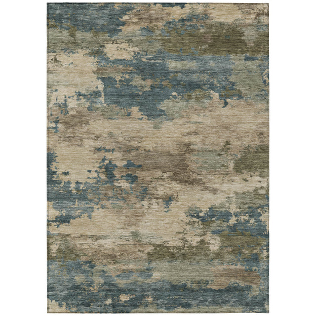 Addison Chantille ACN2075 Abstract Machine Made Transitional Teal Rug