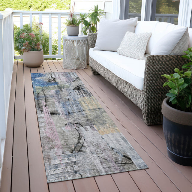 Addison Chantille ACN2076 Abstract Machine Made Transitional Blue Rug