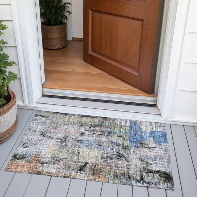 Addison Chantille ACN2076 Abstract Machine Made Transitional Blue Rug