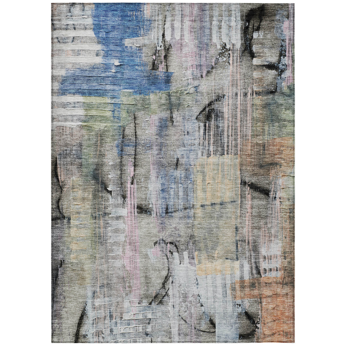 Addison Chantille ACN2076 Abstract Machine Made Transitional Blue Rug
