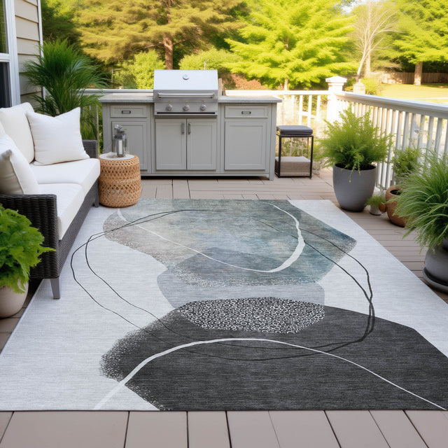 Addison Chantille ACN2077 Abstract Machine Made Transitional Ivory Rug