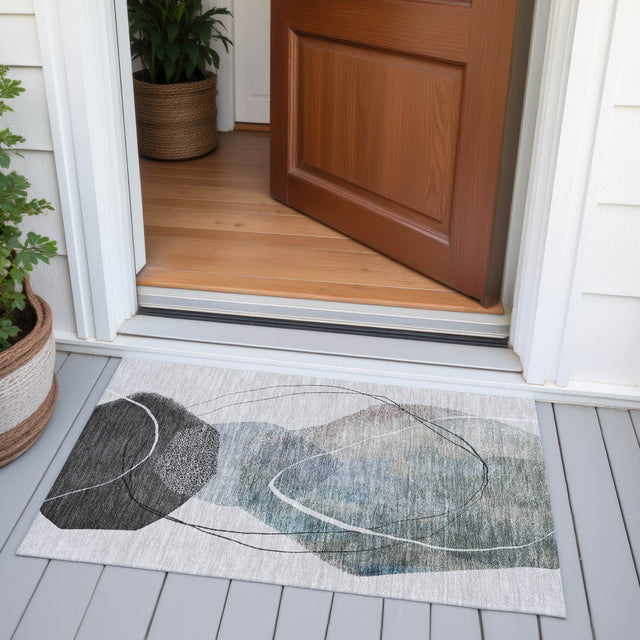 Addison Chantille ACN2077 Abstract Machine Made Transitional Ivory Rug