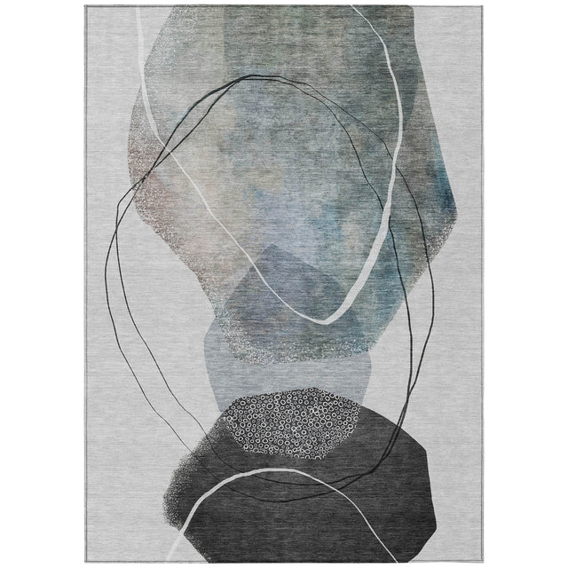 Addison Chantille ACN2077 Abstract Machine Made Transitional Ivory Rug