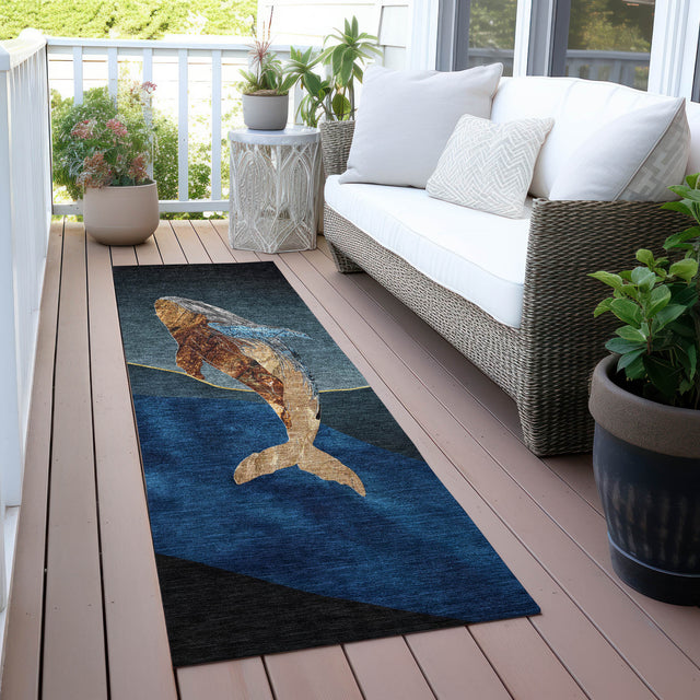 Addison Chantille ACN2078 Coastal Machine Made Transitional Blue Rug