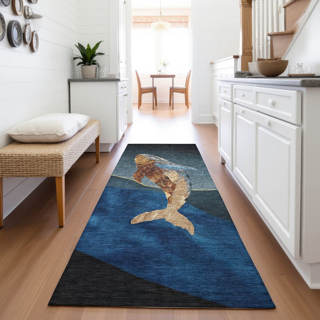 Addison Chantille ACN2078 Coastal Machine Made Transitional Blue Rug