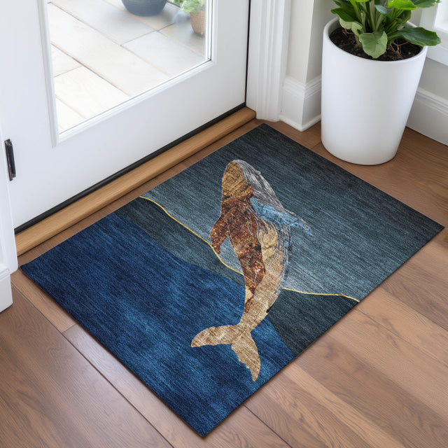 Addison Chantille ACN2078 Coastal Machine Made Transitional Blue Rug