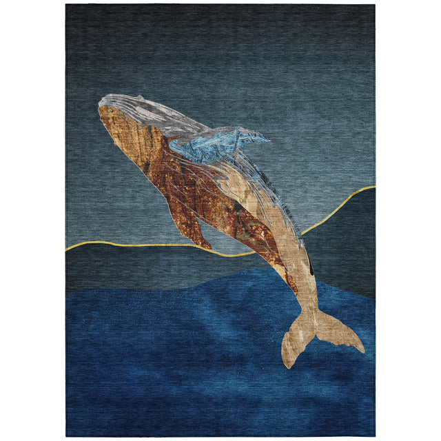Addison Chantille ACN2078 Coastal Machine Made Transitional Blue Rug