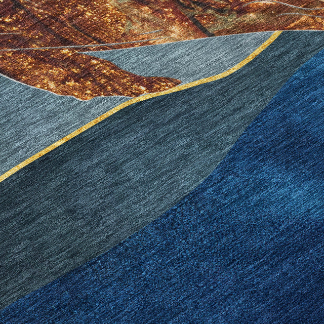 Addison Chantille ACN2078 Coastal Machine Made Transitional Blue Rug