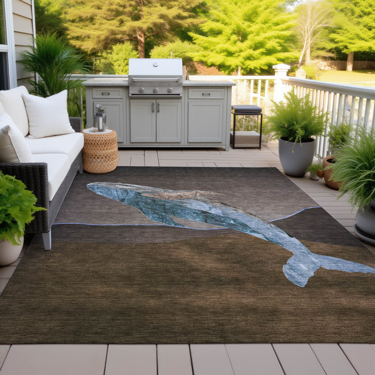 Addison Chantille ACN2078 Coastal Machine Made Transitional Brown Rug