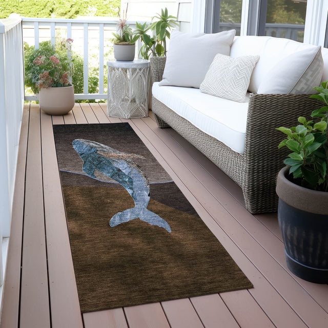 Addison Chantille ACN2078 Coastal Machine Made Transitional Brown Rug