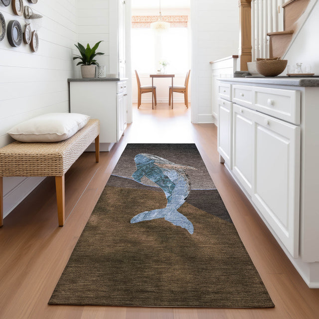 Addison Chantille ACN2078 Coastal Machine Made Transitional Brown Rug