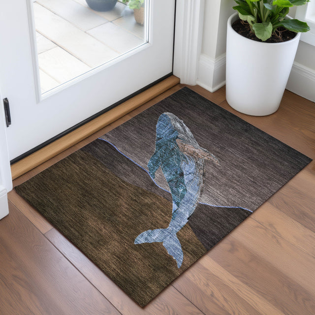 Addison Chantille ACN2078 Coastal Machine Made Transitional Brown Rug