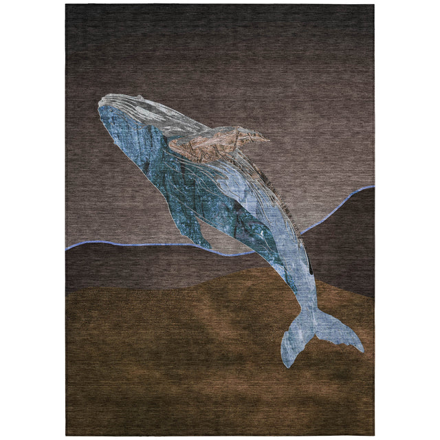 Addison Chantille ACN2078 Coastal Machine Made Transitional Brown Rug