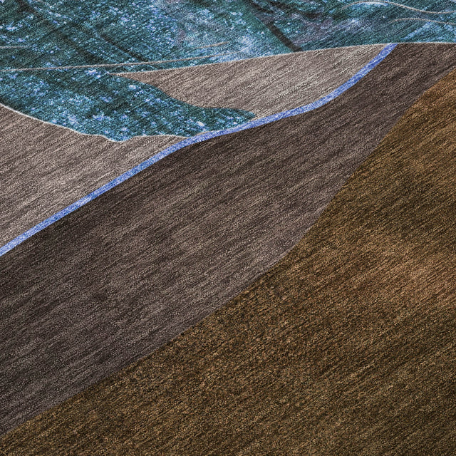 Addison Chantille ACN2078 Coastal Machine Made Transitional Brown Rug