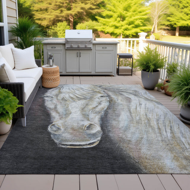 Addison Chantille ACN2080 Animal Machine Made Transitional Ivory Rug