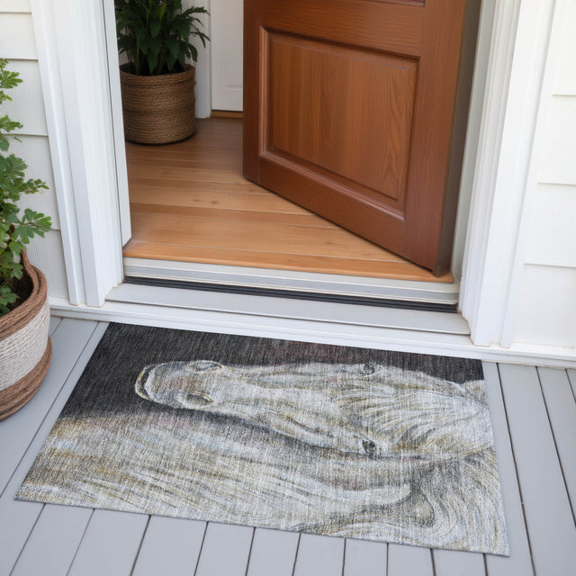 Addison Chantille ACN2080 Animal Machine Made Transitional Ivory Rug